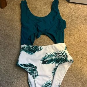 This is a one piece bathing suit.